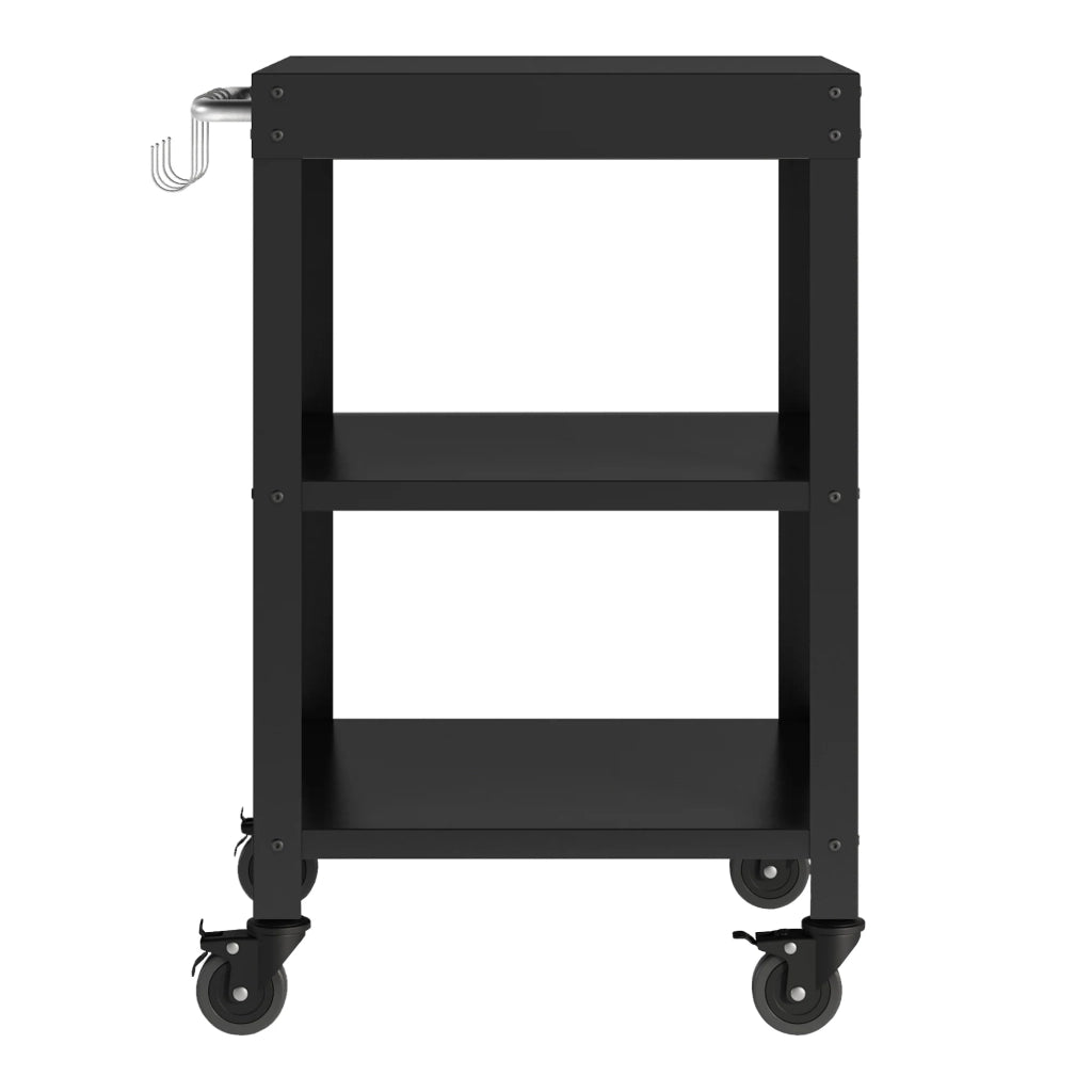 Carrello da giardino con ruote 80,5 x 50 x 50 cm nero 03_0009344