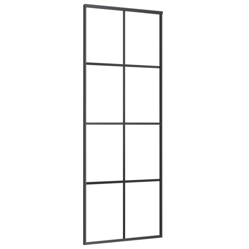Porta Scorrevole con Ferramenta 76x205cm Vetro ESG Alluminio 3152139