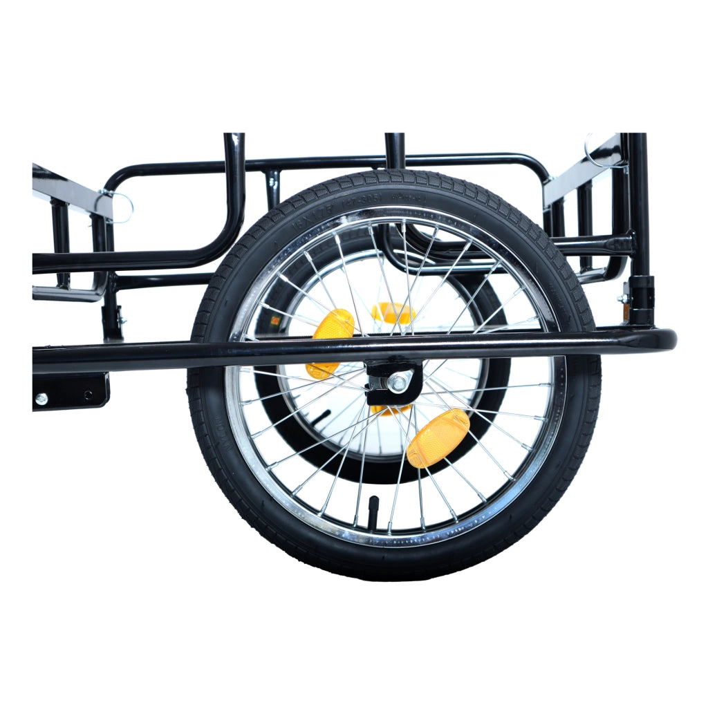 Rimorchio da bicicletta pieghevole per trasporto; 50 kg; ruote da 16"; nero