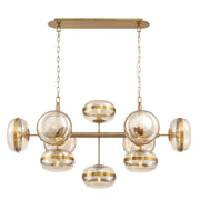 Lampadario moderno ottone e vetro Nottingham 10xE27 Quintiesse