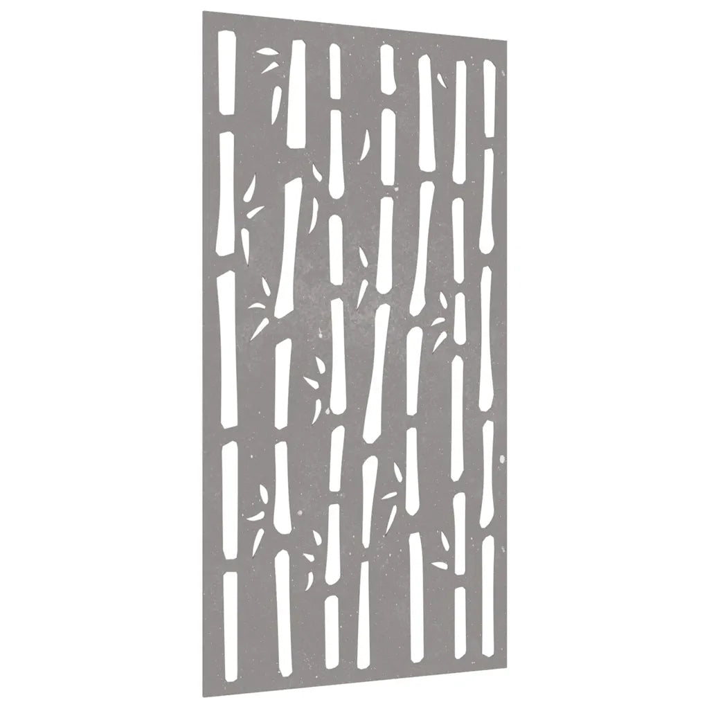 Decorazione Muro da Giardino 105x55 cm Bambù in Acciaio Corten 824481