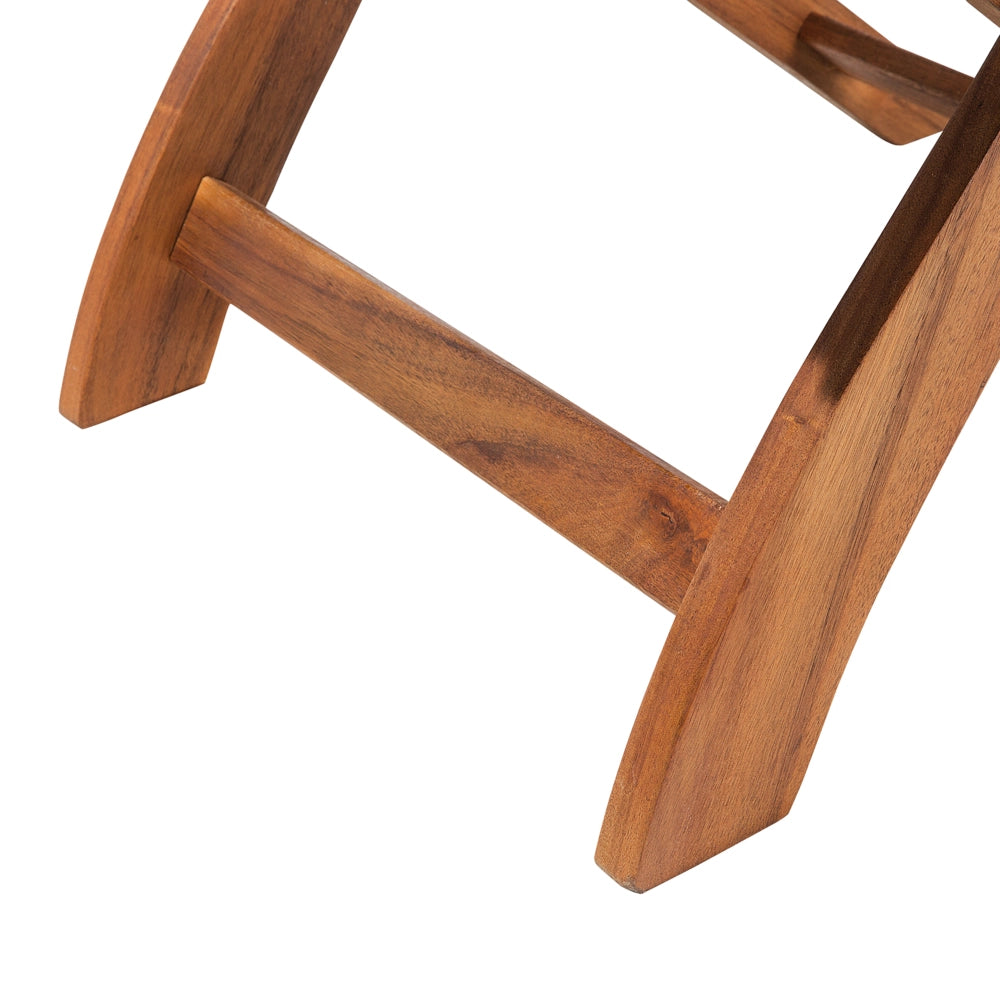 Set di 2 sedie da giardino in legno di acacia con schienale a doghe pieghevoli con cuscini di seduta grigi