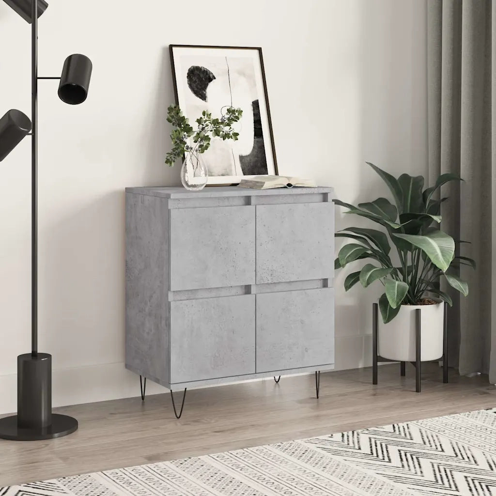 Credenza-Buffet-Armadio da cucina Grigio Cemento 60x35x70 cm in Legno Multistrato 626176