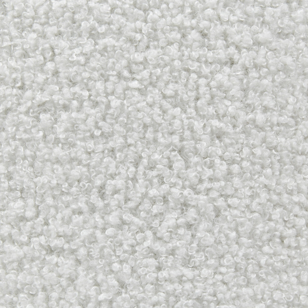 Pouf Boucle bianco sporco 40 x 38 cm con sgabello contenitore Glamour