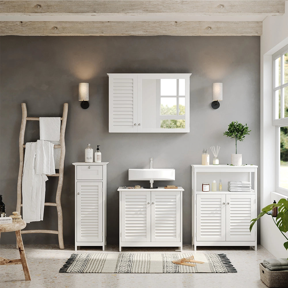 Vicco Set di mobili da bagno Bianco 4 pezzi, opzione 4