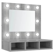 Armadio a specchio con illuminazione a LED 60 x 31,5 x 62 cm grigio 02_0006676