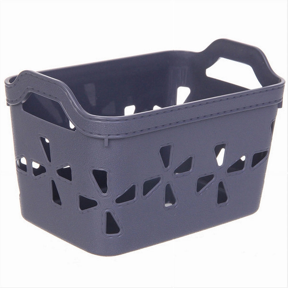 Trade Shop - Set 2 Pz Cesto Portaoggetti Cestino Porta Tutto Con Maniglie 18,5x12x12 Cm 10723 -
