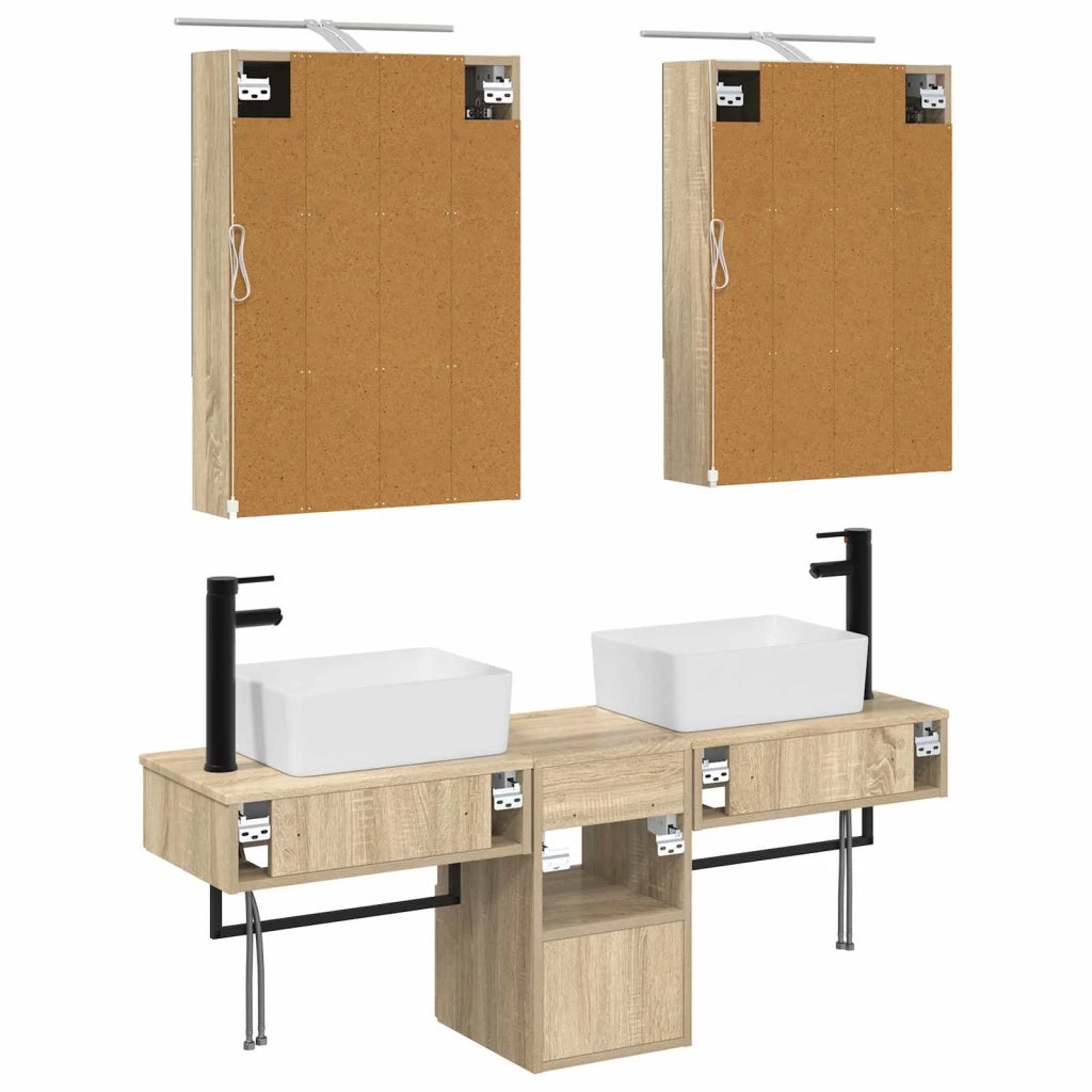 Set di Armadi da Bagno 5 pcs Rovere Sonoma 50 x 14,5 x 70 cm 3406321
