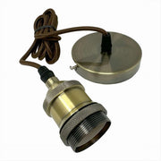 Trade Shop - Lampadario Portalampada A Sospensione Vintage Bronzo Per Lampadine E27 2mt E27-2m-v -