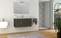 Mobile Bagno Sospeso 100 cm Lavabo e Specchio Tavassi Venere Grigio Talpa Opaco