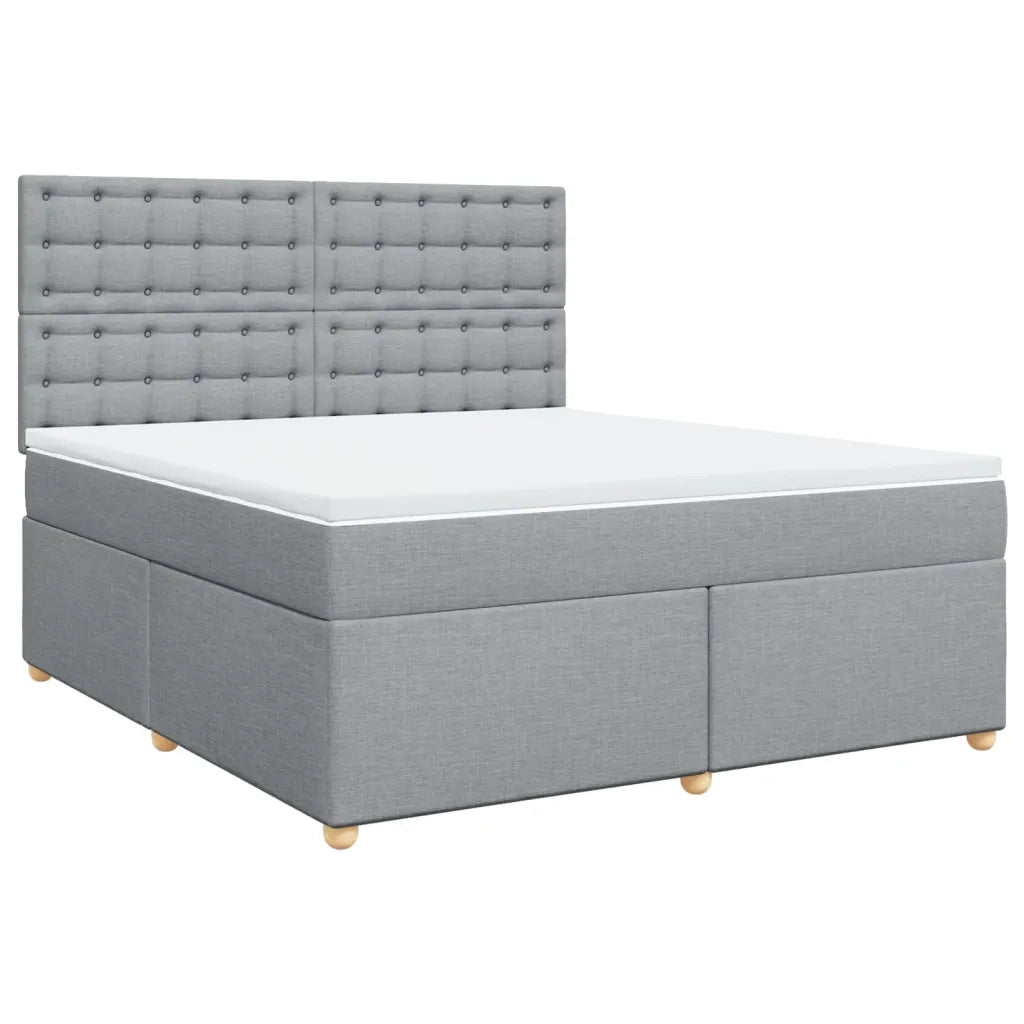 Giroletto a Molle con Materasso Grigio Chiaro180x200 cm Tessuto