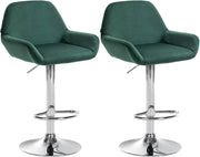 Set di 2 sgabelli da bar Braga velluto cromato 5
