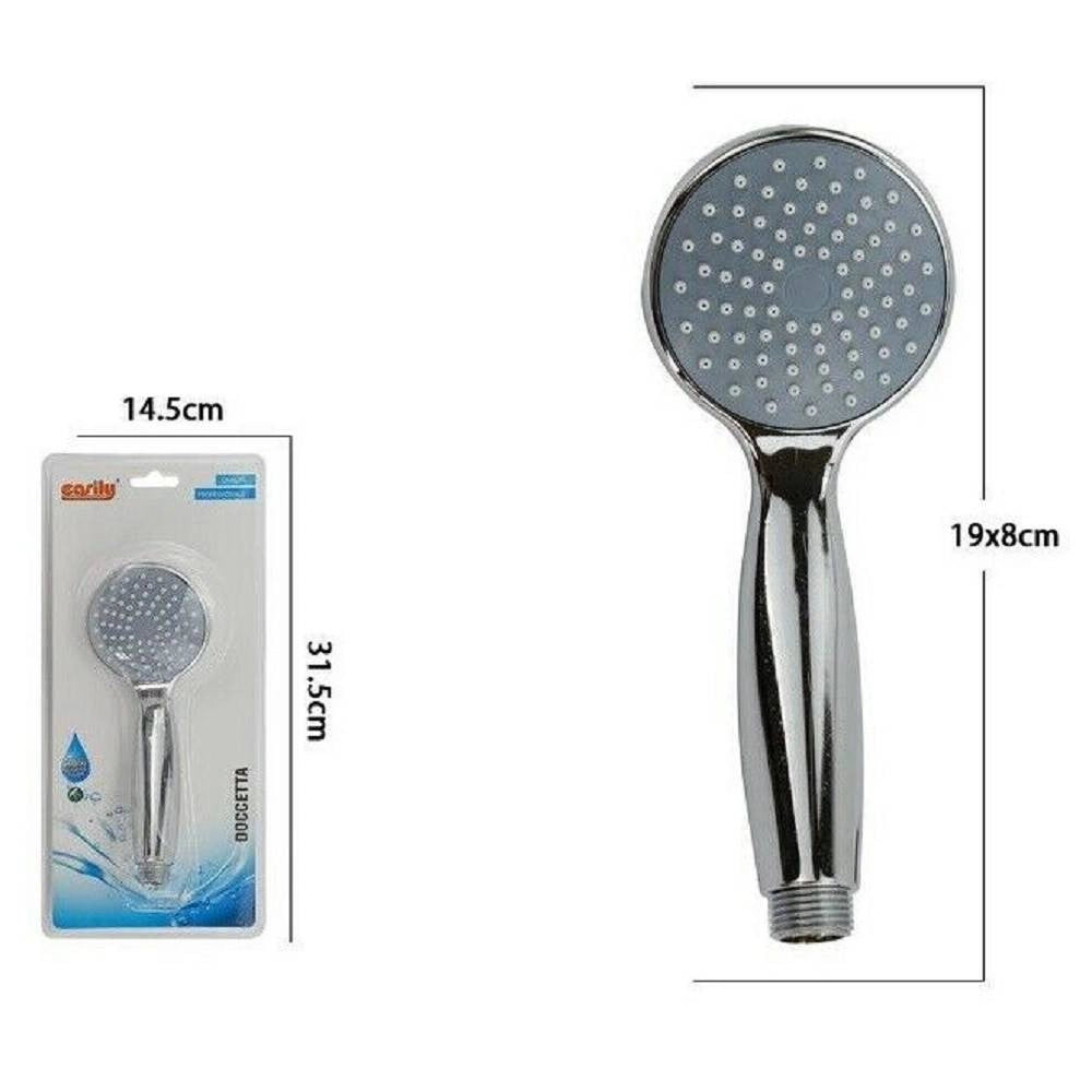 Trade Shop - Doccetta Doccino Soffione Bagno Doccia Cornetta Rotondo 18x8cm Moderno 69113 -