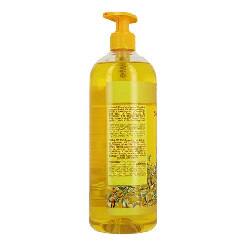 HYDRA VIVA+ SAPONE LIQUIDO MANI E VISO ESTRATTI DI ARGAN E BERGAMOTTO - 1L