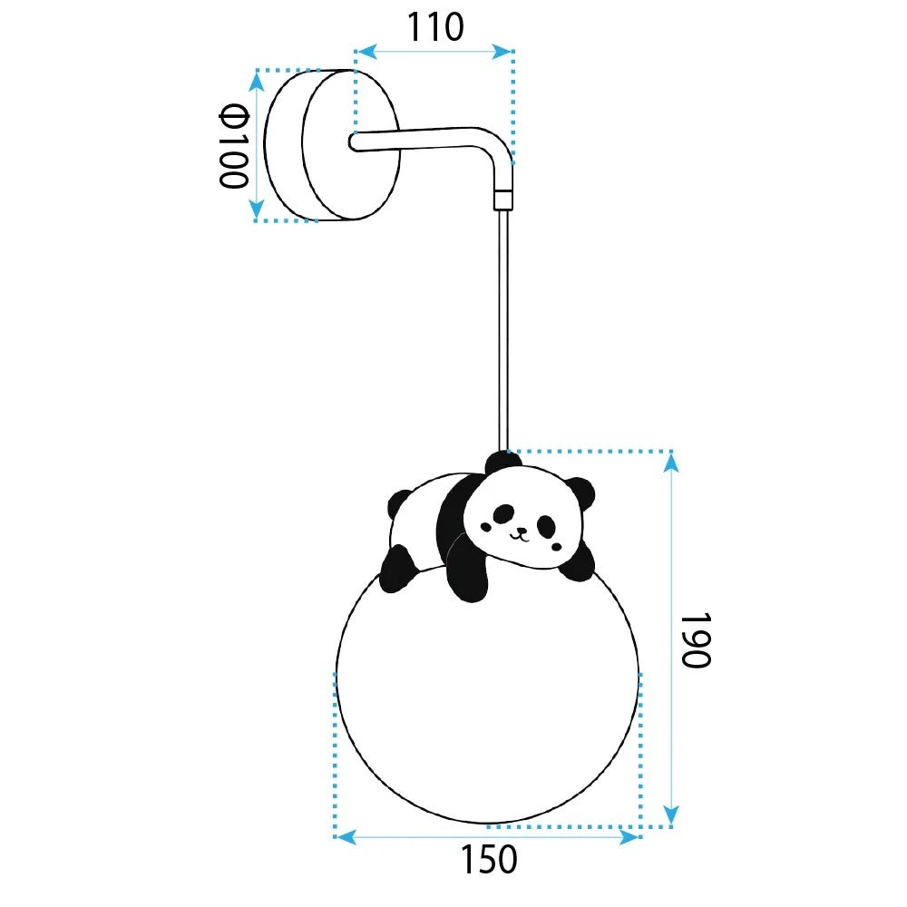 Lampada Da Parete Applique Panda G163-1w