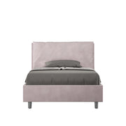 BS COM Letto una piazza e mezza con rete imbottito 120x200 microfibra glicine