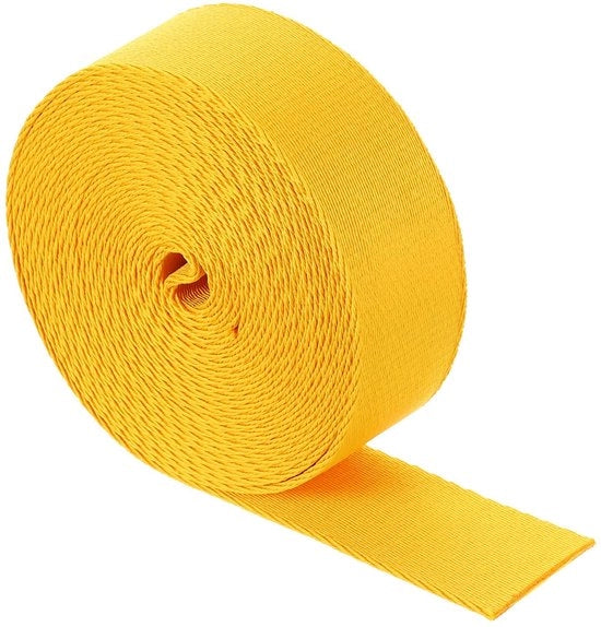 Nastro di nylon 5 metri - 10 mm di larghezza - Resistente - Giallo chiaro - Adatto per bagagli/DIY - Qualità elevata