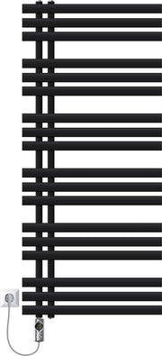 Riscaldatore per bagno a muro 600x1400 mm nero opaca con elemento riscaldante 900W