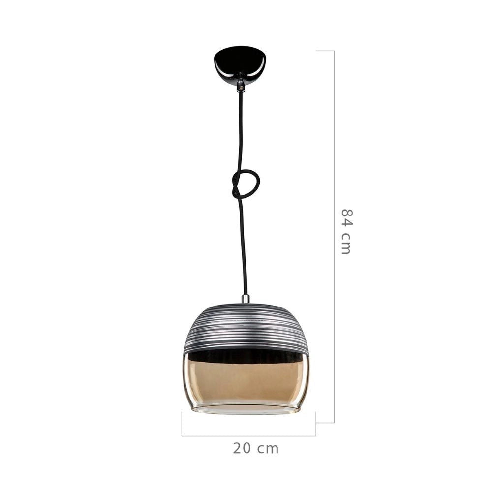 Lampada a sospensione diffusore bicchiere rovesciato nero Punto ASZ0857
