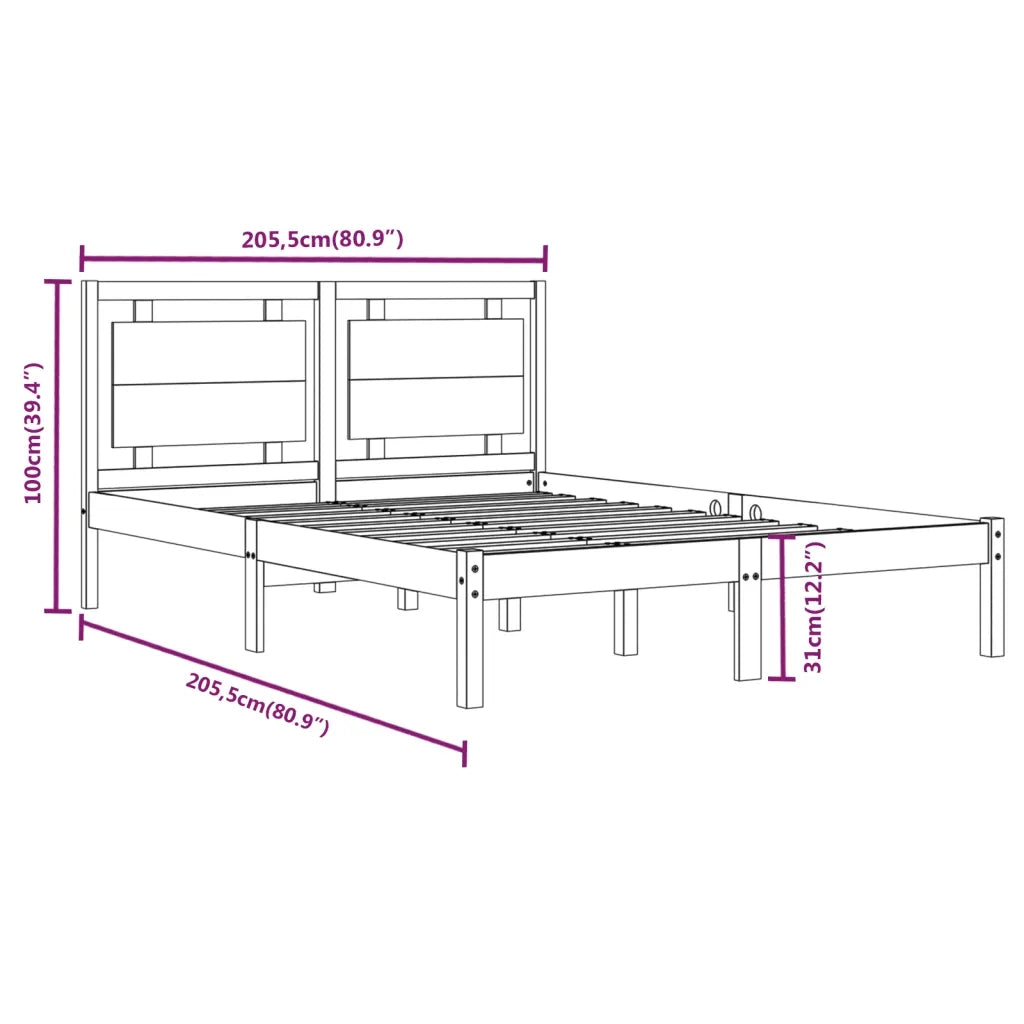 Giroletto-Struttura Letto in Legno Massello 200x200 cm 799767
