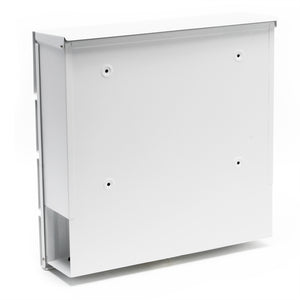 Cassetta postale V14 con vano portagiornale, verniciata a polvere, bianca