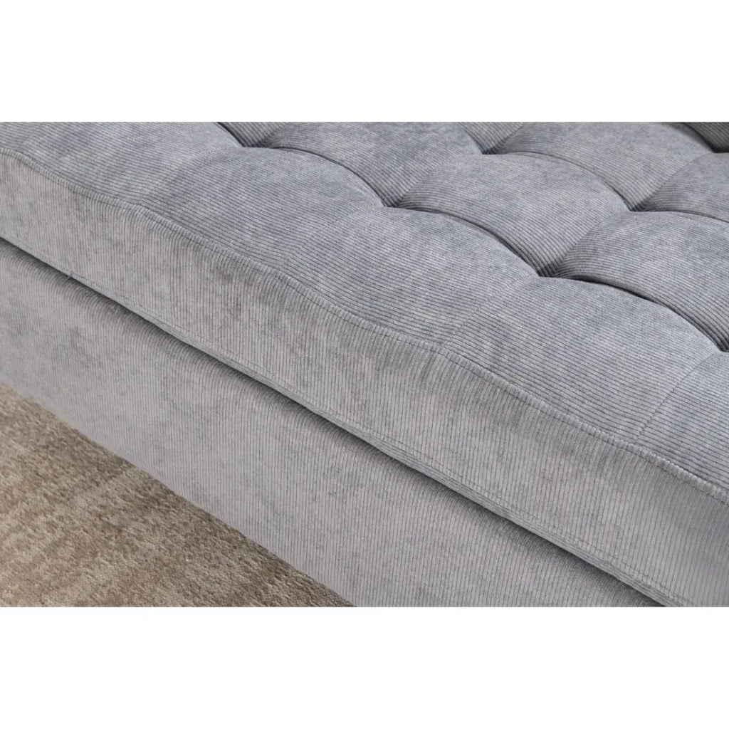 Divano ad angolo CITY grigio chiaro reversibile – Divano contemporaneo in tessuto a costine