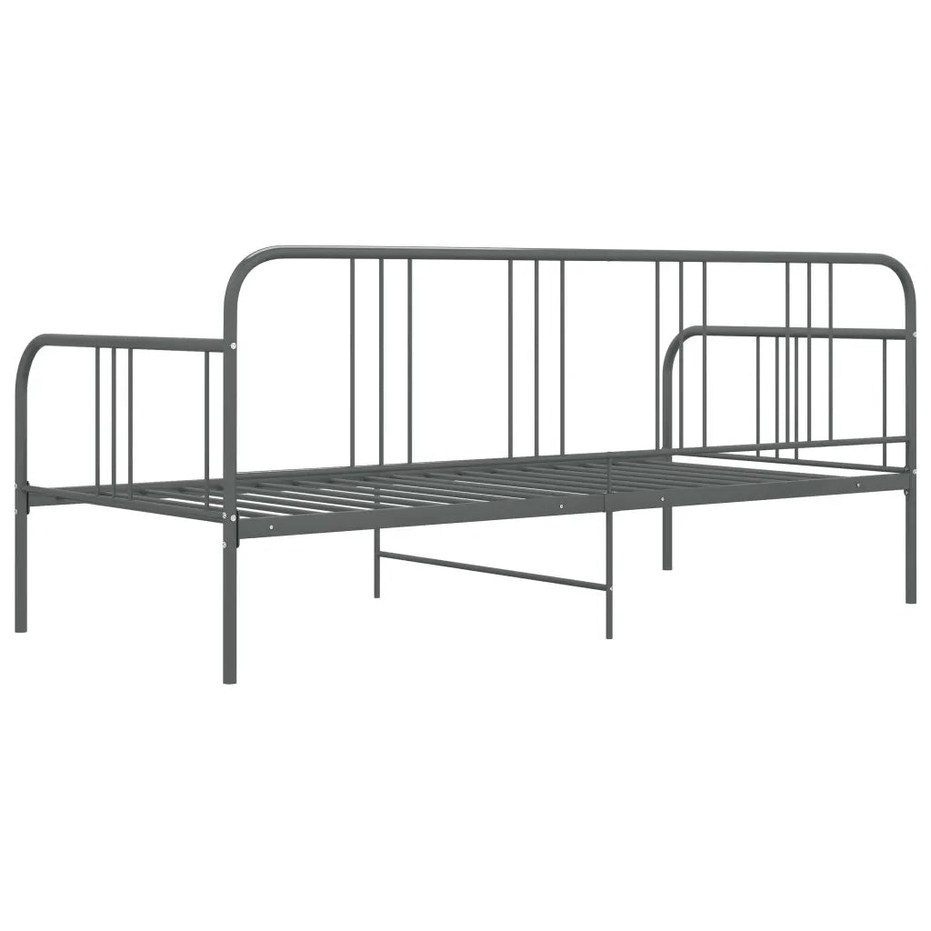 Divano Letto Grigio in Metallo 90x200 cm 324751