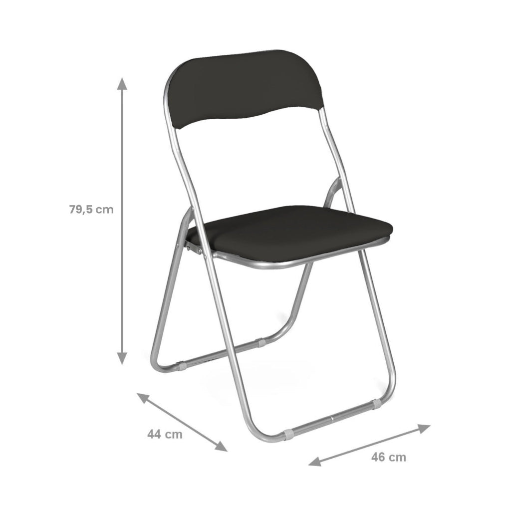 Set di quattro sedie Antenore, colore nero, Misure 43 x 47 x 78 cm