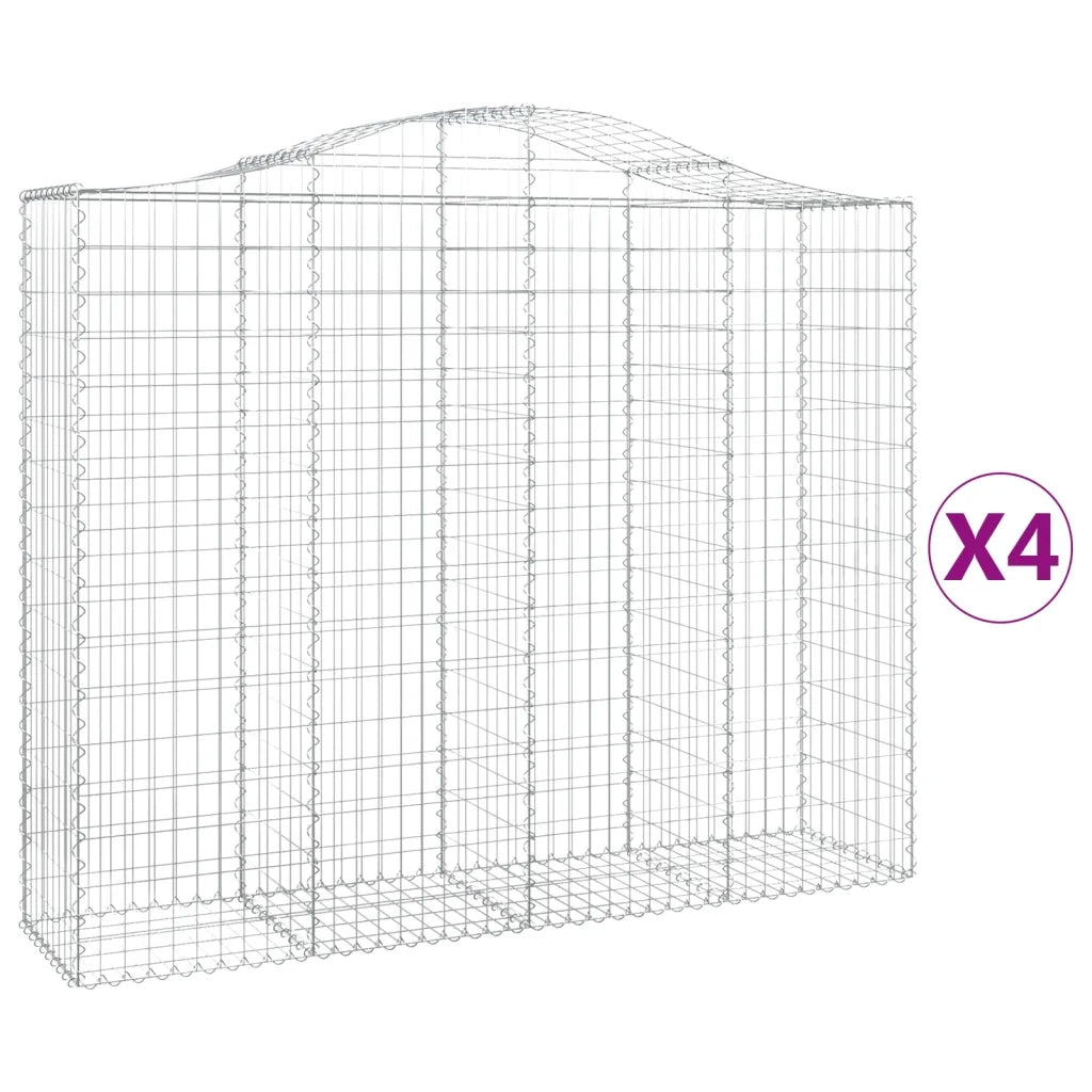 Cesti Gabbioni ad Arco 4 pz 200x50x160/180 cm Ferro Zincatocod mxl 123903