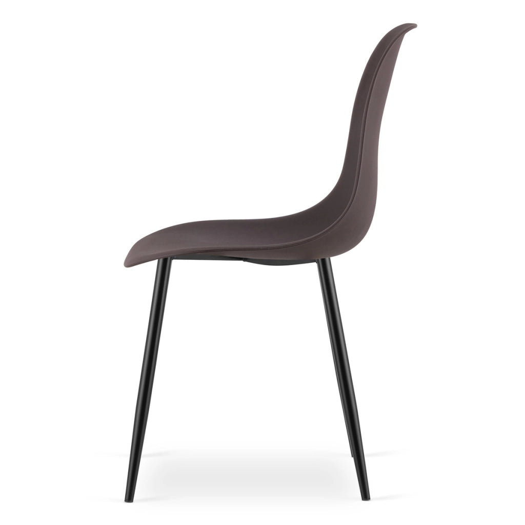 Sedia scandinava WAT color caffè con gambe nere