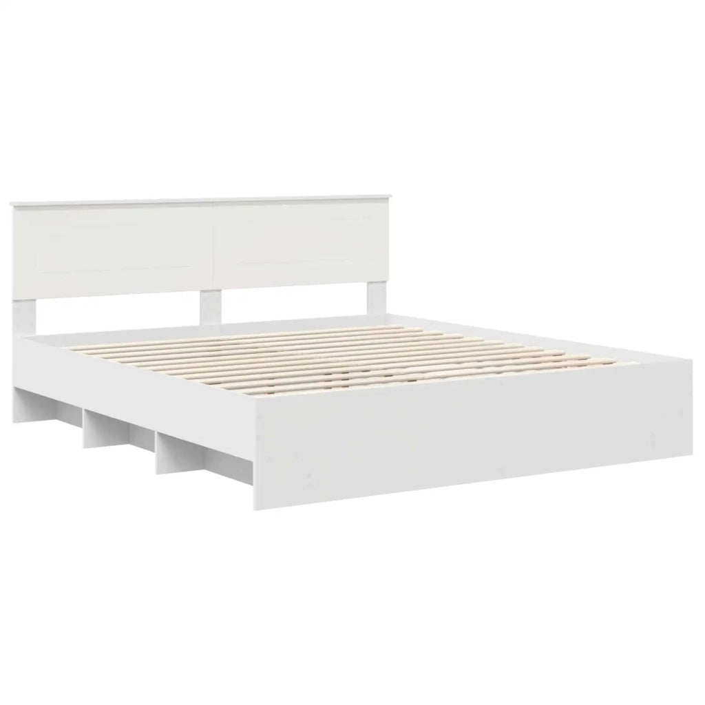 Struttura del letto Bianco 200 x 200 cm Legno multistrato 3408816