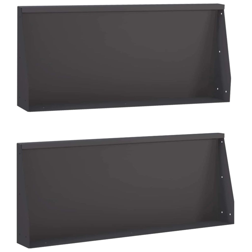 Muro di contenimento 2 pz 100 x 12 x 30 cm Acciaio Nero 8015136