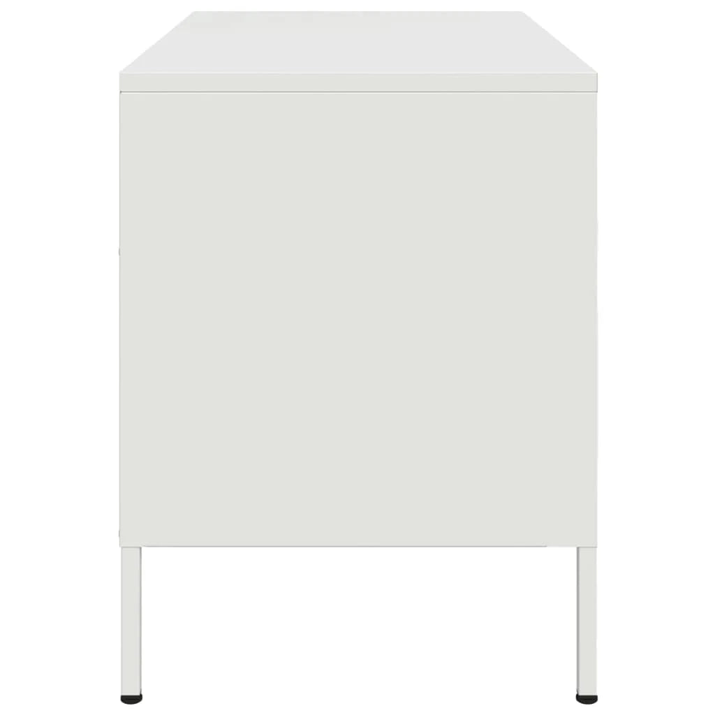 Mobile TV multimediale mensola TV credenza mobile TV sala da pranzo soggiorno camera da letto 2 pezzi 68 x 39 x 50,5 cm acciaio bianco 02_0028544