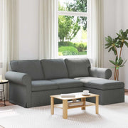 Divano Grigio scuro 215 x 138 x 80 cm Tessuto