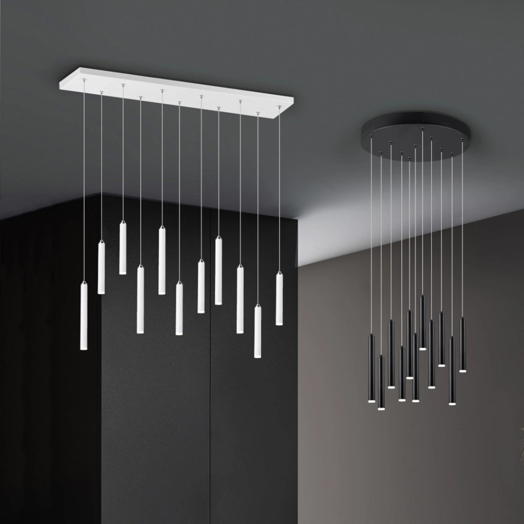 Lampada a sospensione LED rotonda, metallo, nero, D 40 cm, Tubular