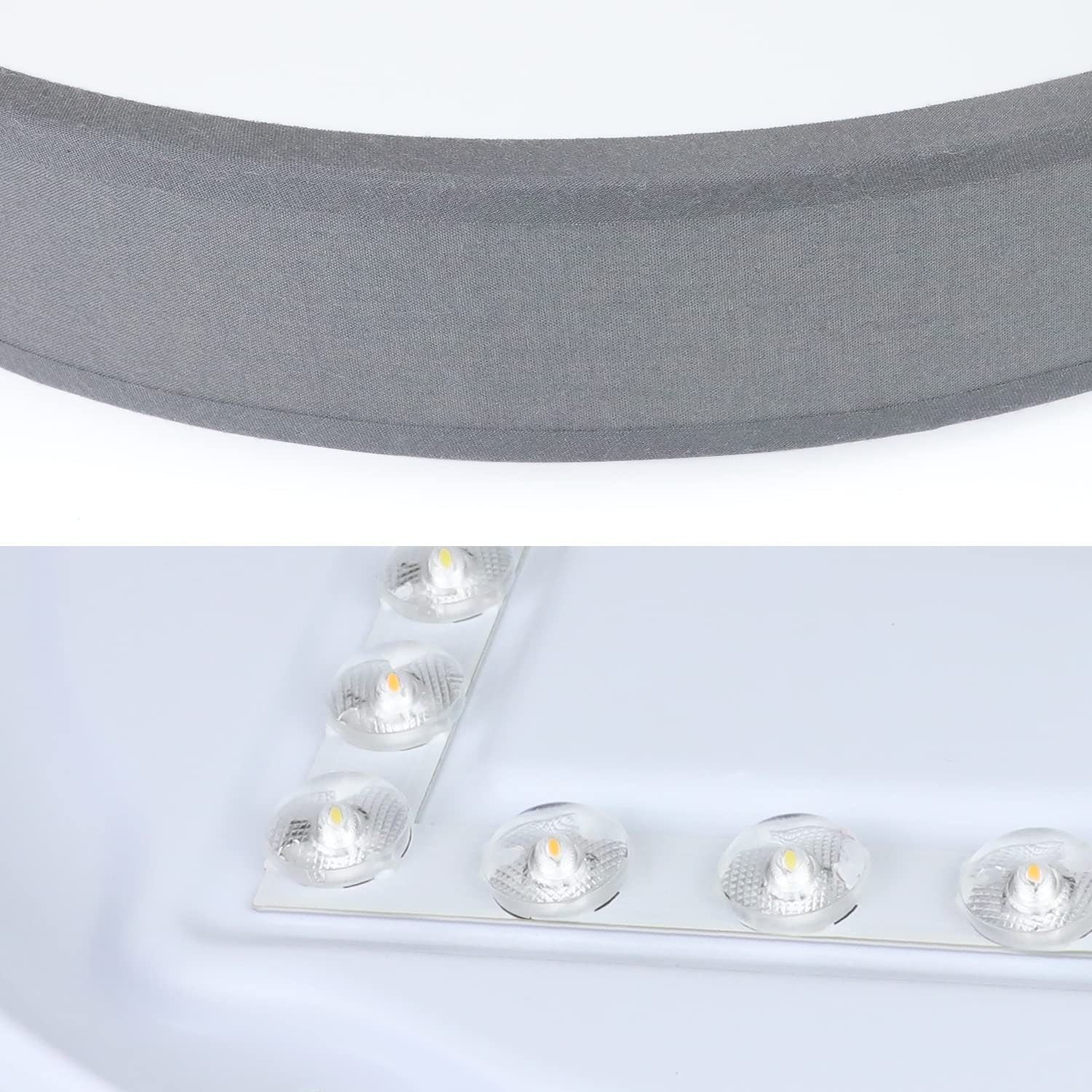 ZMH Lampada da soffitto LED 38cm paralume tessuto rotondo 38W per camera letto