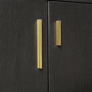 Scarpiera con 4 Ante e Seduta Imbottita; Maniglie in Metallo; Stile Moderno; in Pannelli Truciolari; Nero e Noce; 120×34×82 cm