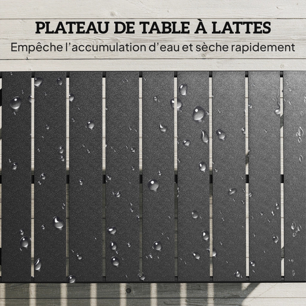 Tavolino da giardino ¨C Zephmum ¨C Nero, metallo, 90x50x43 cm