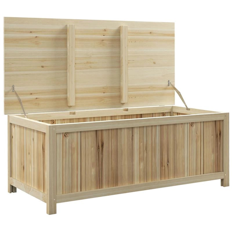 PANCA CONTENITORE DA GIARDINO DA 172L IN LEGNO DI ABETE, 120X55X45CM, COLORE LEGNO
