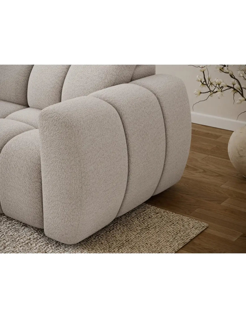 Divano ad angolo elettrico FANOTI 3 posti beige – angolo sinistro