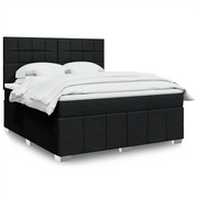 vidaXL Giroletto a Molle con Materasso Nero 180x200 cm in Tessuto