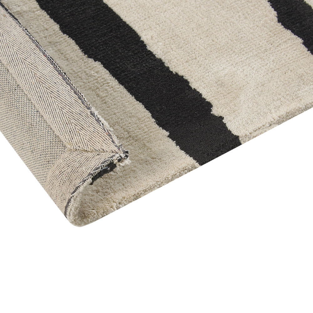 Tappeto Beige Nero Poliestere 300 x 400 cm Motivo astratto geometrico a tinta unita Tappeto da salotto moderno e minimalista