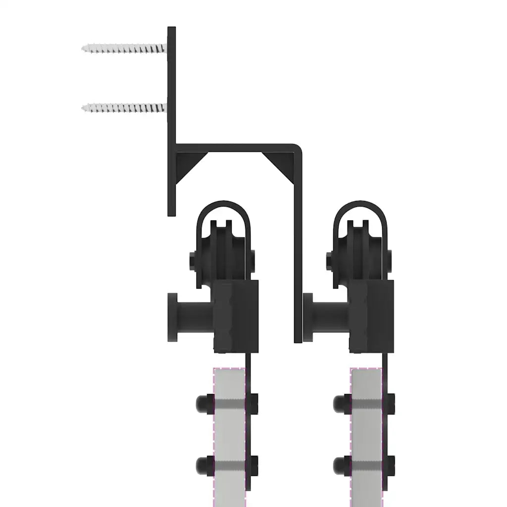 Kit di Binari per Porte Scorrevoli 305 cm Acciaio Nero CFW3704592
