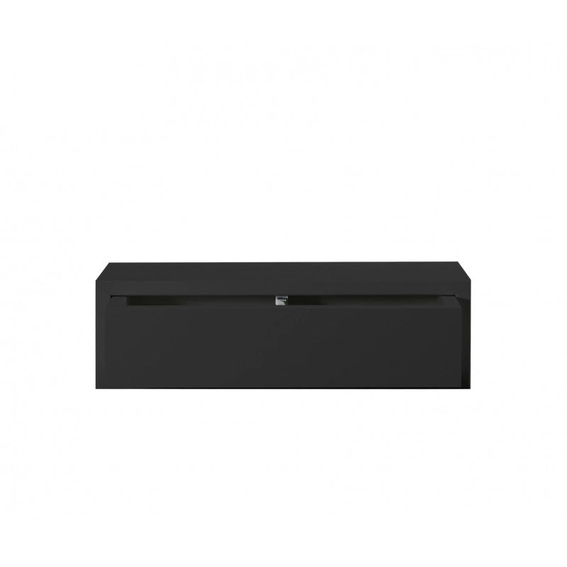 Mensola da Muro Lego con Cassetto, Comodino Sospeso, Mensola da Parete, 45x13.4 p20 cm, Nero - Made in Italy