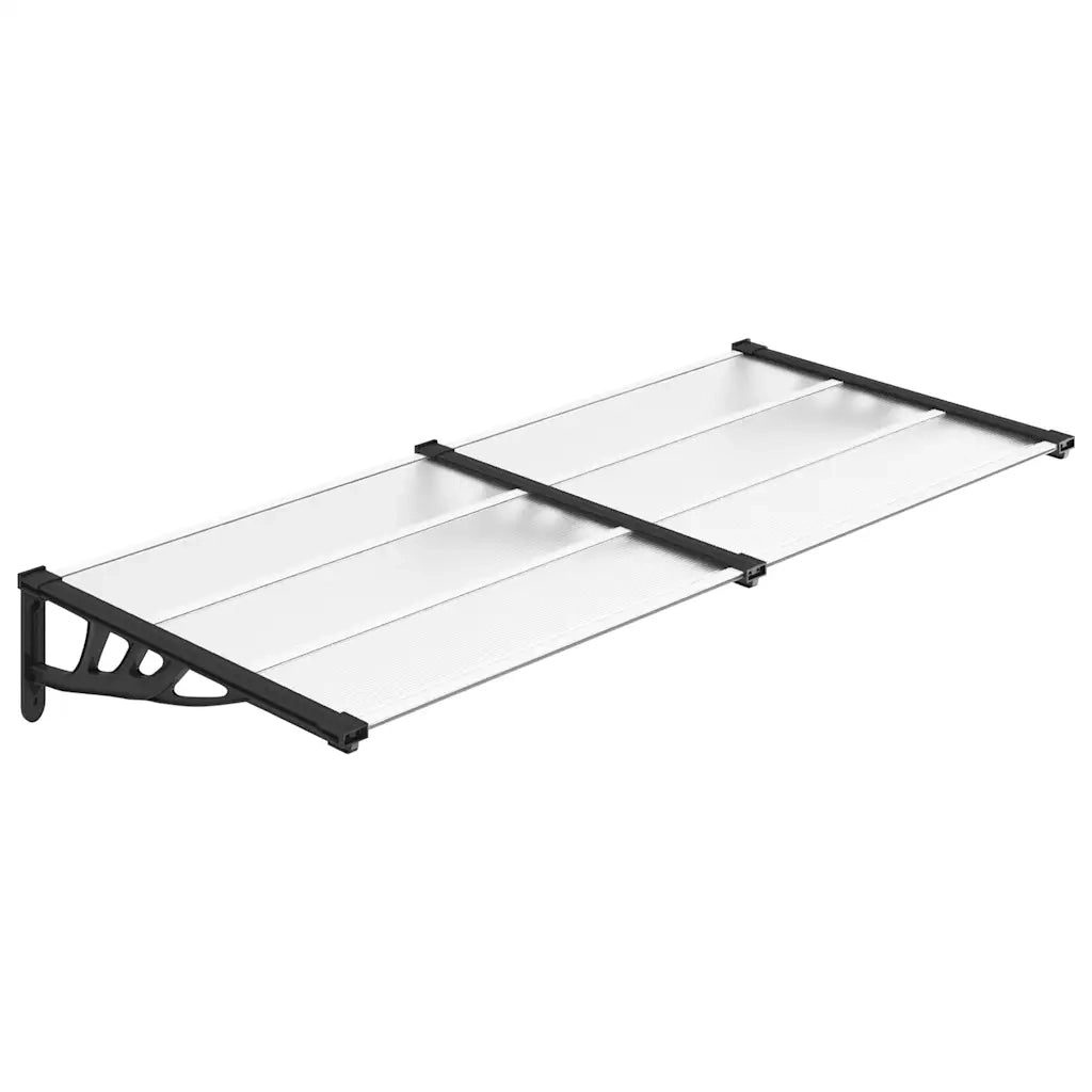 Tettoia per Porta Nero e Trasparente 199x90 cm in Policarbonato CFW6323457