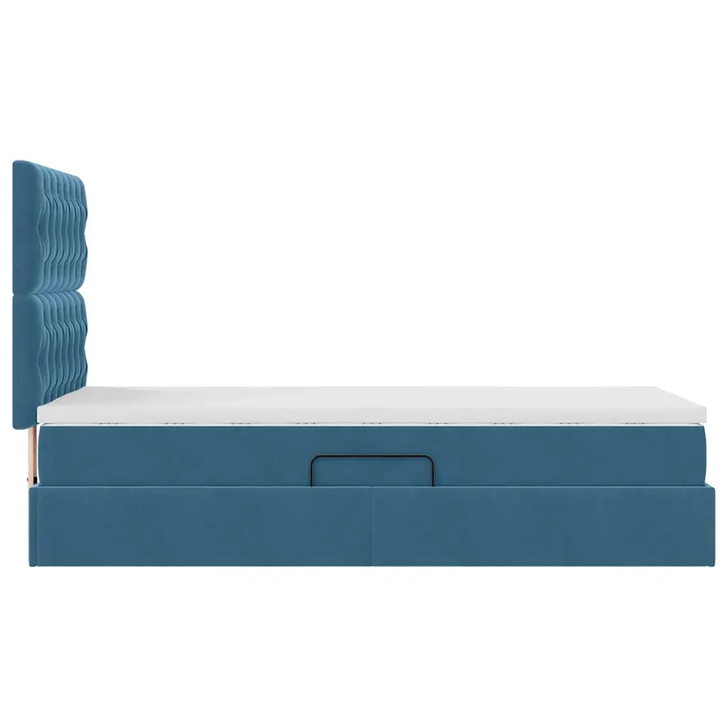 Letto con contenitore e materasso Blu Scuro 90 x 200 cm Velluto 3372067