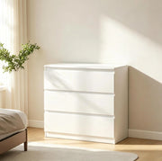 Cassettiera bianca a 3 cassetti 80 x 39 x 73 cm