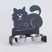 Porta ciotole per gatti Nero