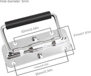 Manubrio di Resistenza - 4 Pezzi - Maniglia in Metallo - Pomo in Gomma Nera - Resistente agli Urti - Resistente all'Ossidazione - 110 x 41 mm - Manubri