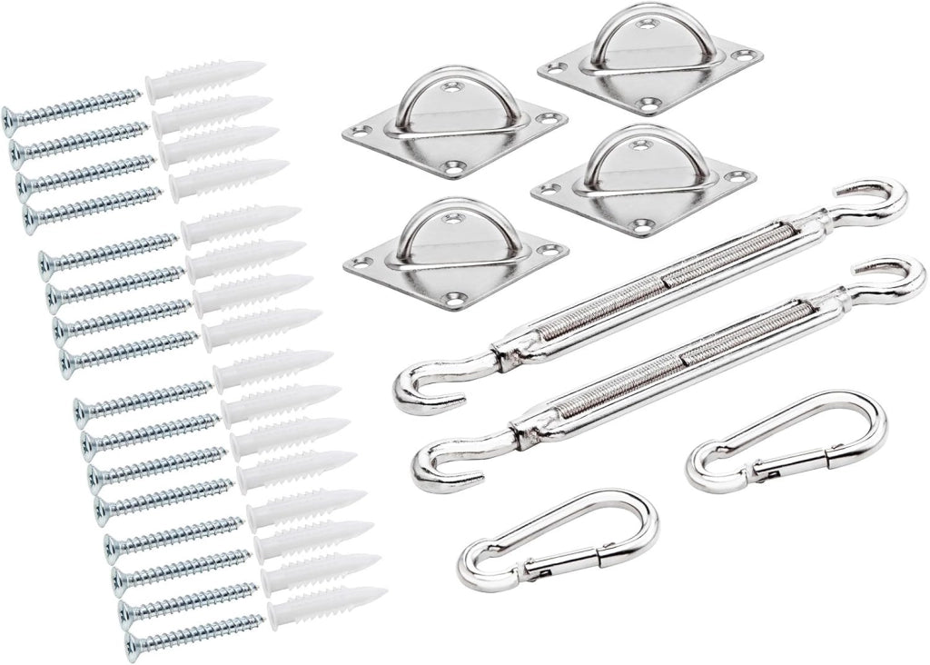 Detex Kit di Montaggio Tenda Solare 24 pz. Assemblaggio Tende per Esterni a Parete Vela Solare